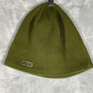 Bula Beanie Olive Green Fleece Lined Ribbed Knit Winter Hat Made in Canada